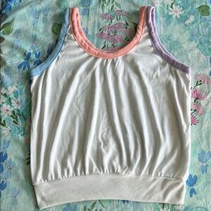 Vintage Knit Tank Top - Color Block Bands - L